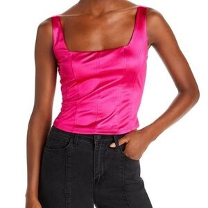 AQUA Hot Pink Corset Top Size XS